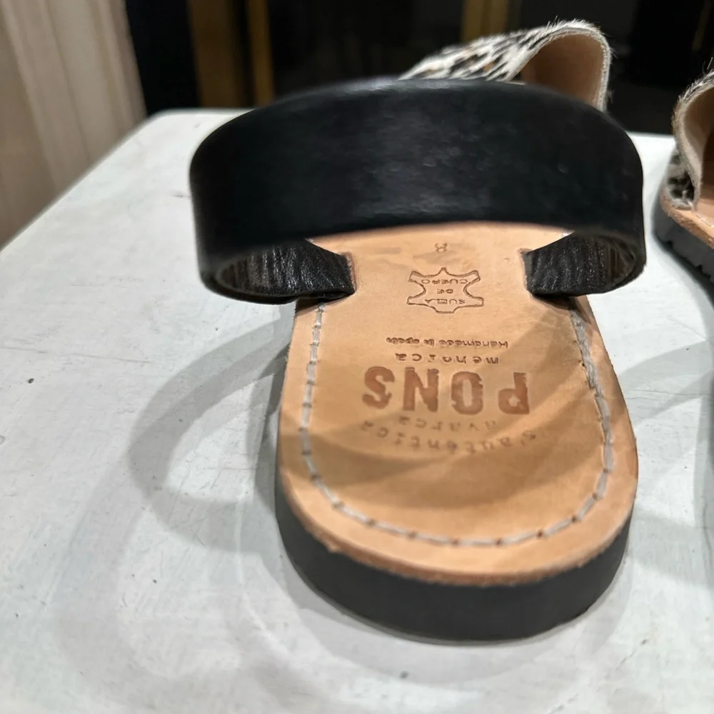 Pons Menorca Avarca Sandals Leopard Print Pony Hair Leather EU 38 US‎ 8 - Picture 11 of 14